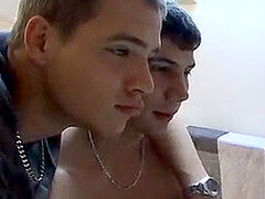 young queer has his feet and rigid dick sucked by two gays