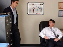 Passionate office sex with Ari Sylvio and Mike Martinez