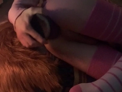 Lovely appetizing femboy fox gets ruined by XL rex