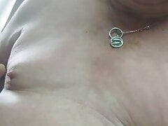 Traces of the belt on my tits