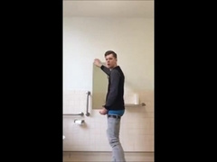 Boy sagging and cum at university 3