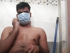 Desi indian guy with big cock masturbating