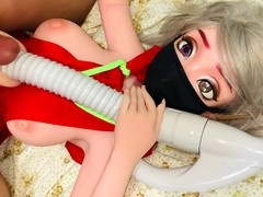 Micro penis cum, sex toy rubbing dick, uniform mask