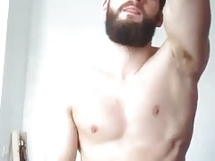 Bearded guy edging