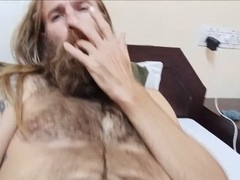 Jerking off, gay big balls, gay beard