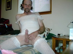 Skinny crossdresser, bony, crossdressing