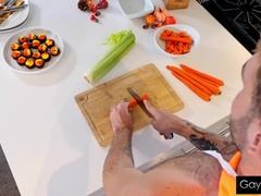 Anxious BIG BLACK COCK Couldn't Wait After Dinner To Munch Trent's Backside For Dessert