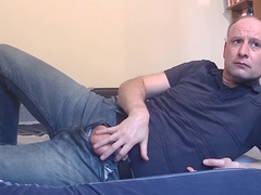 Kudoslong strips off his jeans and lingerie and strokes his hairy cock until it's hard and ready for action