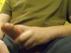 Stroking off with torrid lube and a large climax