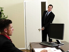 Dashing moments two business men fuck in the office
