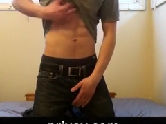 Young Muscle teen 18+ Flexes His 6pack
