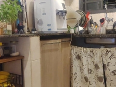 jacking my man rod in the middle of the kitchen, someone might catch me doing this