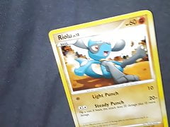 Soaking Riolu card in cum