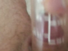 Micropenis makes fart noises fucking a glass beaker