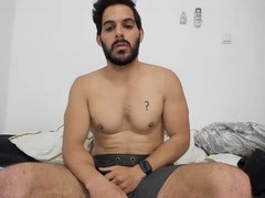 Muscular hunk Sorddsix indulges in hairy muscle fetish play and intense spanking session