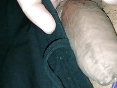 teasing my uncut cock head and foreskin