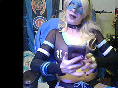 uber-sexy steaming Blue Cheerleader (webcam view)