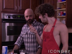 Bald hunky stepdad ass fucked by young jock stepson