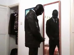 Masked Guy Jerks In Mirror, Cums at Camera