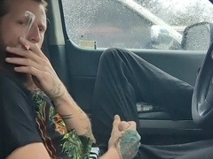 Having a morning smoke and stroke