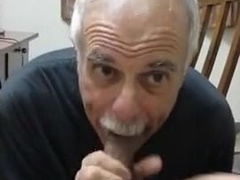 Old daddy give me blowjob and eat my cum