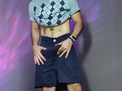 Furry Gayboy Cumming for SugarDaddy in Hot Striptease with Louis Ferdinando