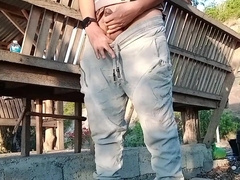 Outdoor exhibition on the side of the road