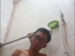 Thai Twink Masturbates in the Shower 2