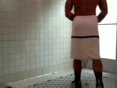 Jerking off in public sauna