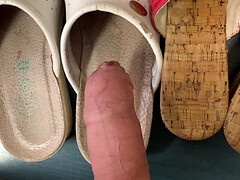 Catholic girl's under-the-table sandals full of semen at work