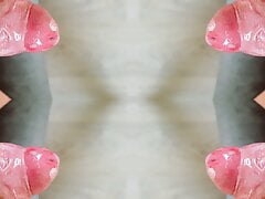 My cock using a mirror filter after beating it for hours
