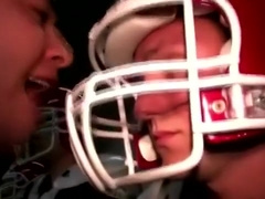 Amateur college twinks play naked football