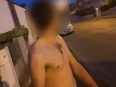 completely naked in the street