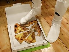 Having Fun With Pizza & Soccer Socks