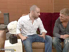 short haired married guy 69ing with a fag