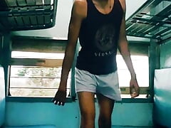 Nude gay men in train public cum