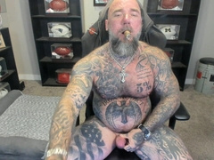 Jerking While Smoking a Cigar!