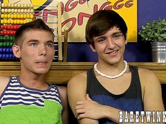 Hung blonde twink rails his boyfriend after long sloppy blowjobs