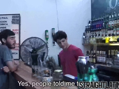 First time Latino doggystyle bareback ends with cum facial