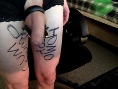 Sissy Faggot Boi used as a notepad whore! 2