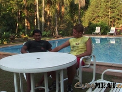 Spunk Meat - Long Haired Beefy Latino & Platinum-Blonde Youngster Public Buttfuck