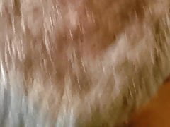 Clothed grandpa on his knees sucking cock