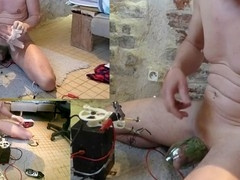 Dominatrix Paulannie uses an electrostim fuck machine for some intense urethra play with nettles