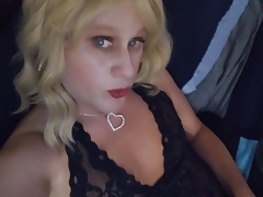 Sissy Cums All Over Her Lingerie