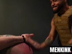 Rio 9rande interrogates Buck Richards with face fucking and raw sex
