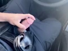 Hard in Car with Precum
