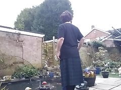 Wearing a long skirt