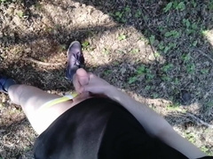 BLOND Youngster in Yello TRUNKS - Outdoors SPUNK!