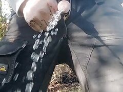 Scallyoscar at work just pissing outside
