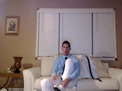 hunk strips and jerks off on cam